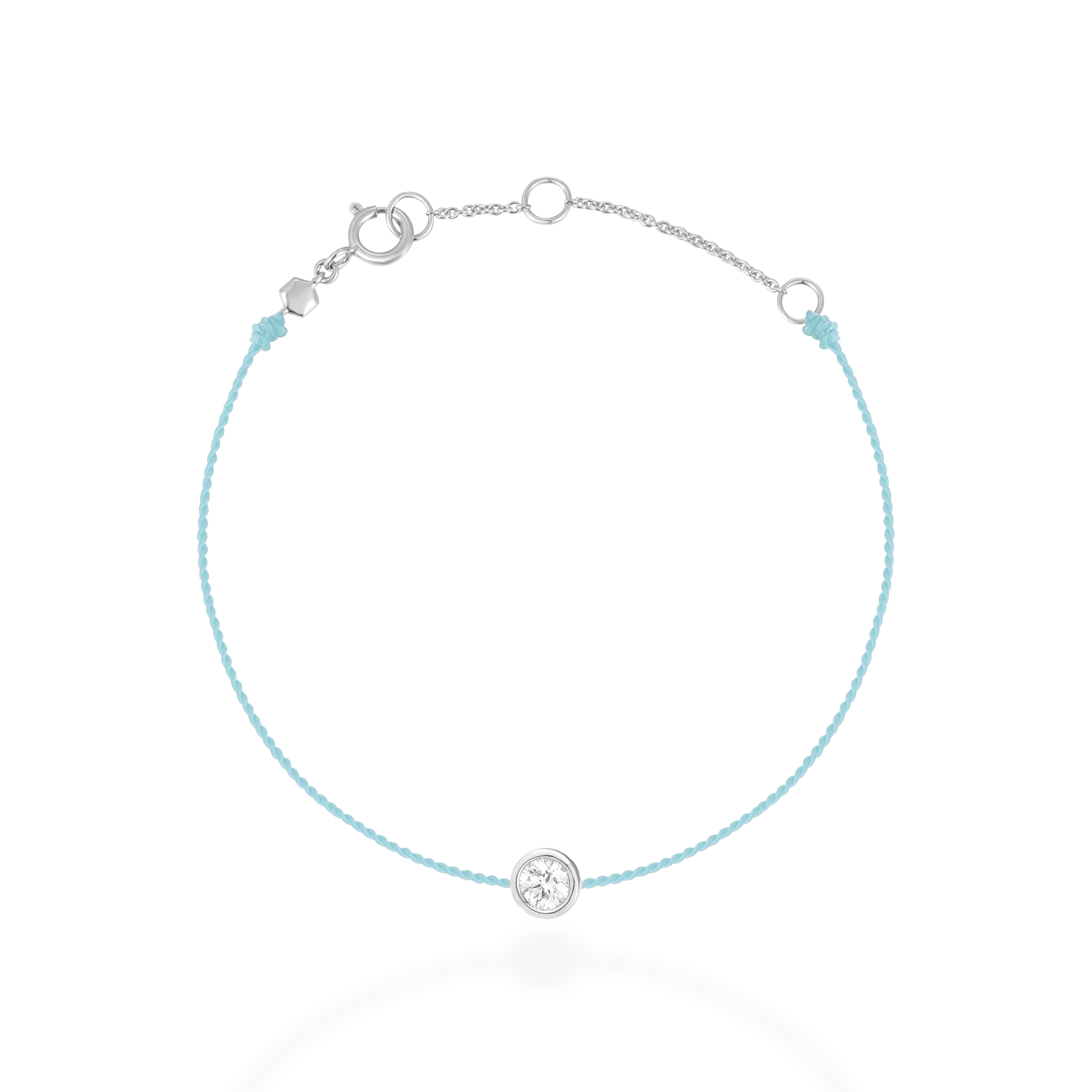 Turquoise bezel diamond bracelet